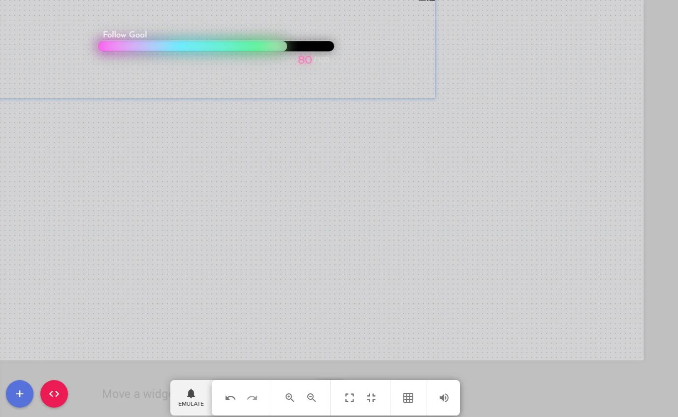 The imported goal widget open in the StreamElements editor.